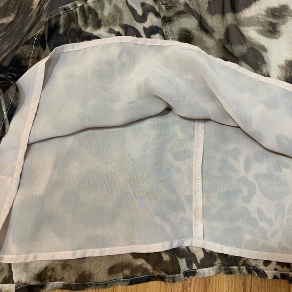 Alice + Olivia 100% Silk Animal Print Ruffle Mini Dress - Picture 9 of 12